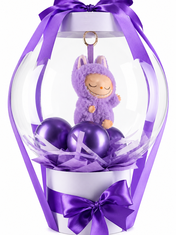 Burbuja Morada con Peluche
