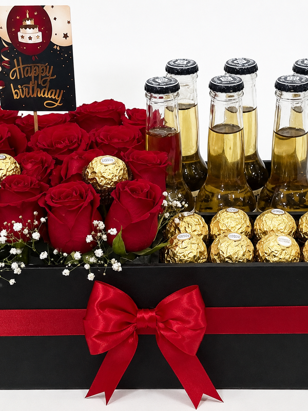 Caja Cumpleaños con Cerveza y Rosas