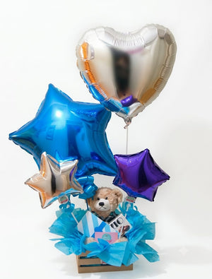 Caja Cumpleaños Azul con Globos