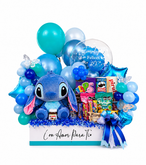 Caja Cumpleaños Azul con Peluche