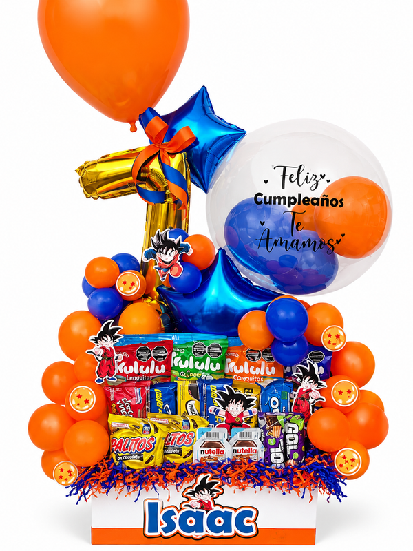 Caja Cumpleaños Naranja con Dulces