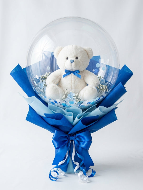 Burbuja Azul con Oso Blanco