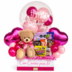 Caja Cumpleaños con Oso y Dulces