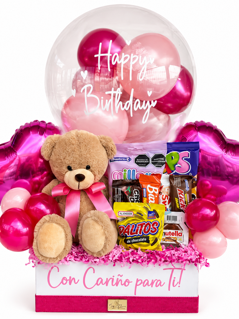 Caja Cumpleaños con Oso y Dulces - Image 1