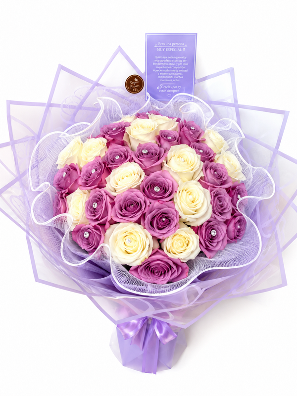 Bouquet Rosas Lavanda