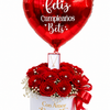 Sombrerera Cumpleaños Rosas Rojas