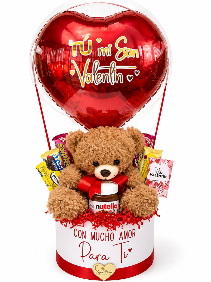 Sombrerera San Valentín con Oso y Nutella - Image 1