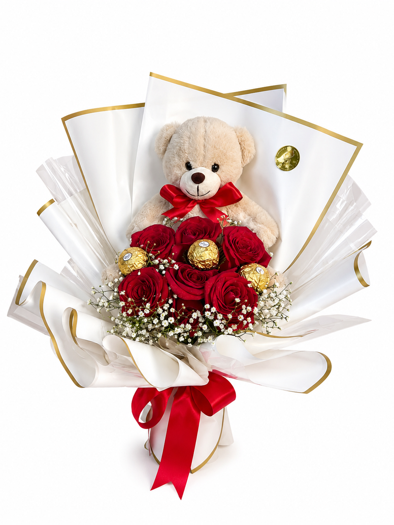Ramo Oso con Rosas y Ferrero - Image 1