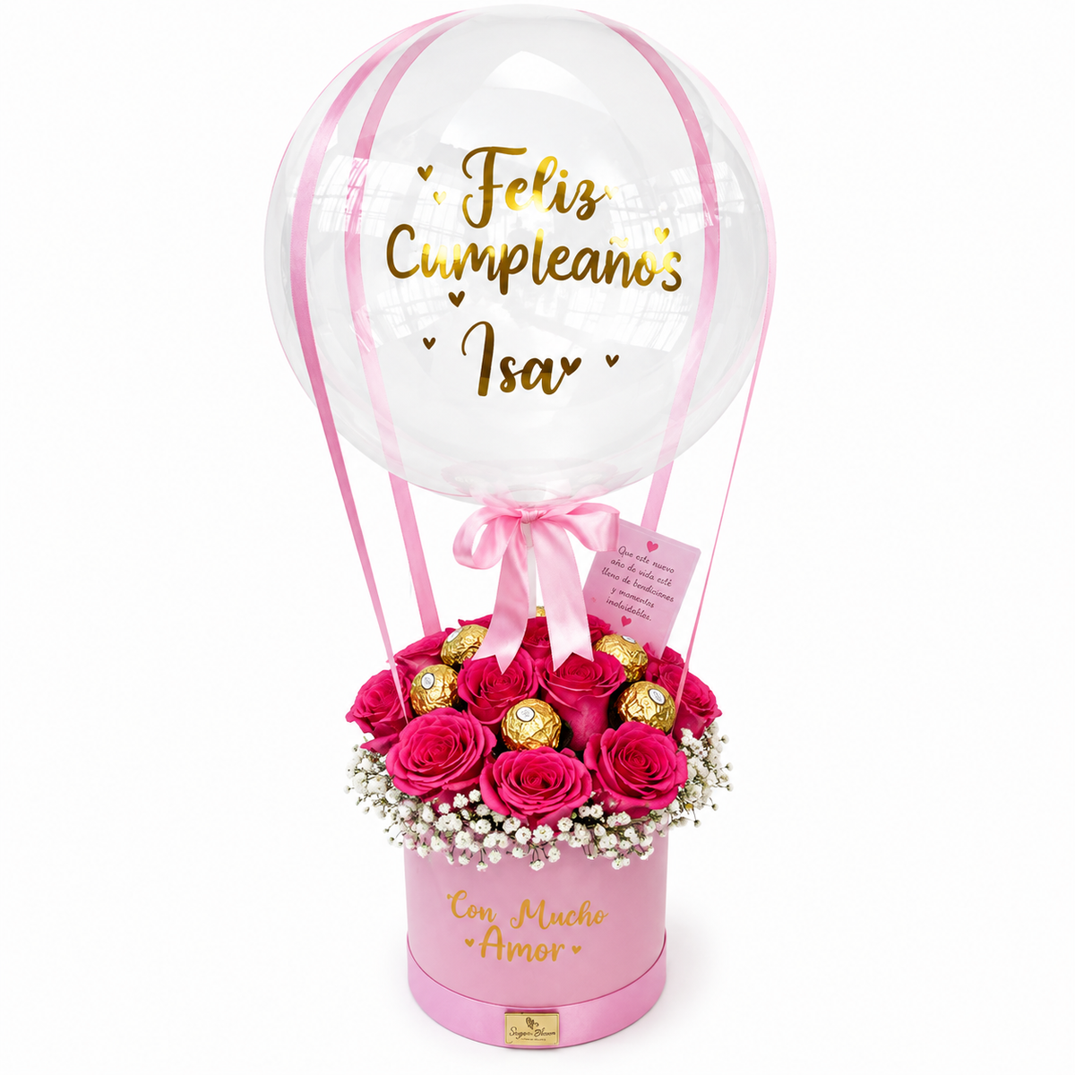 Sombrerera Cumpleaños Rosas Fucsia - Gallery 1