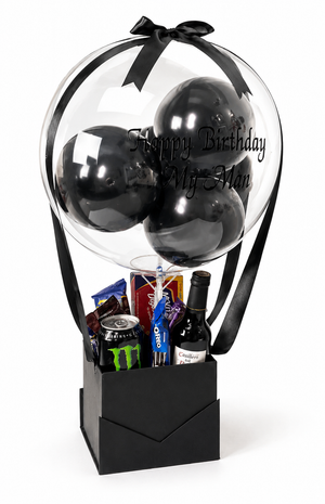 Caja Cumpleaños Negra con Licor