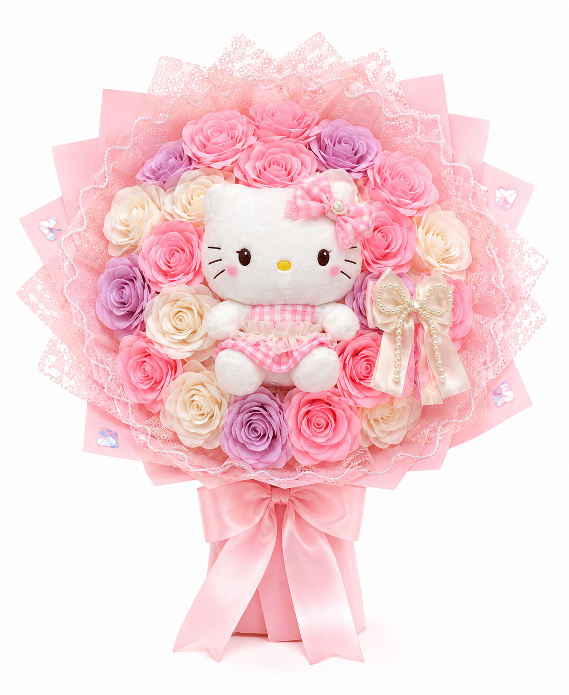 Ramo Rosado con Peluche Gatita - Gallery 1