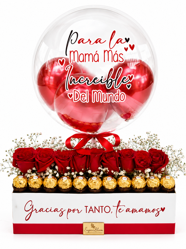 Caja Día de la Madre Rosas y Ferrero