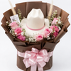 Ramo Sombrero Blanco y Rosas Rosadas