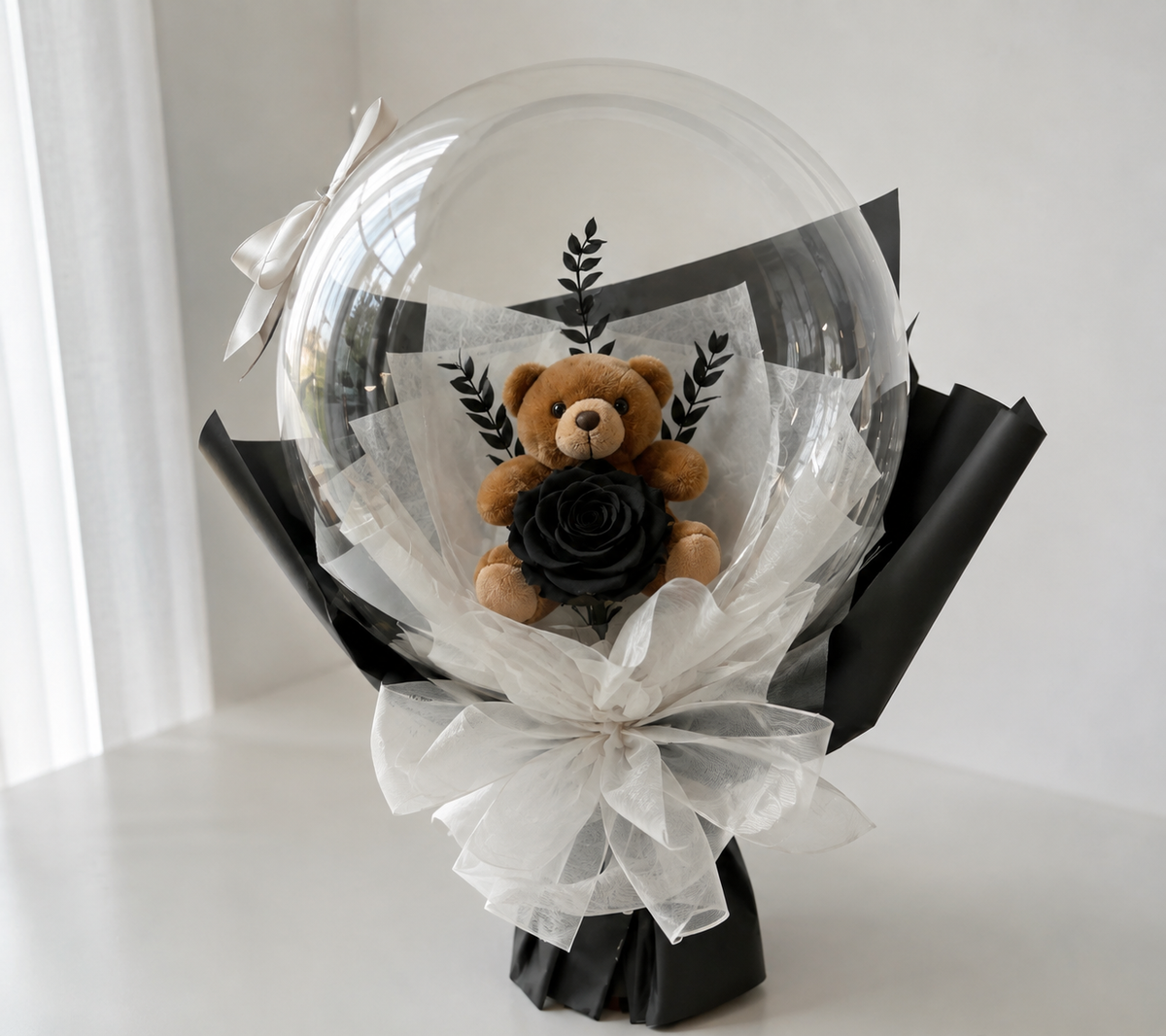 Ramo Burbuja Negro con Oso - Gallery 1